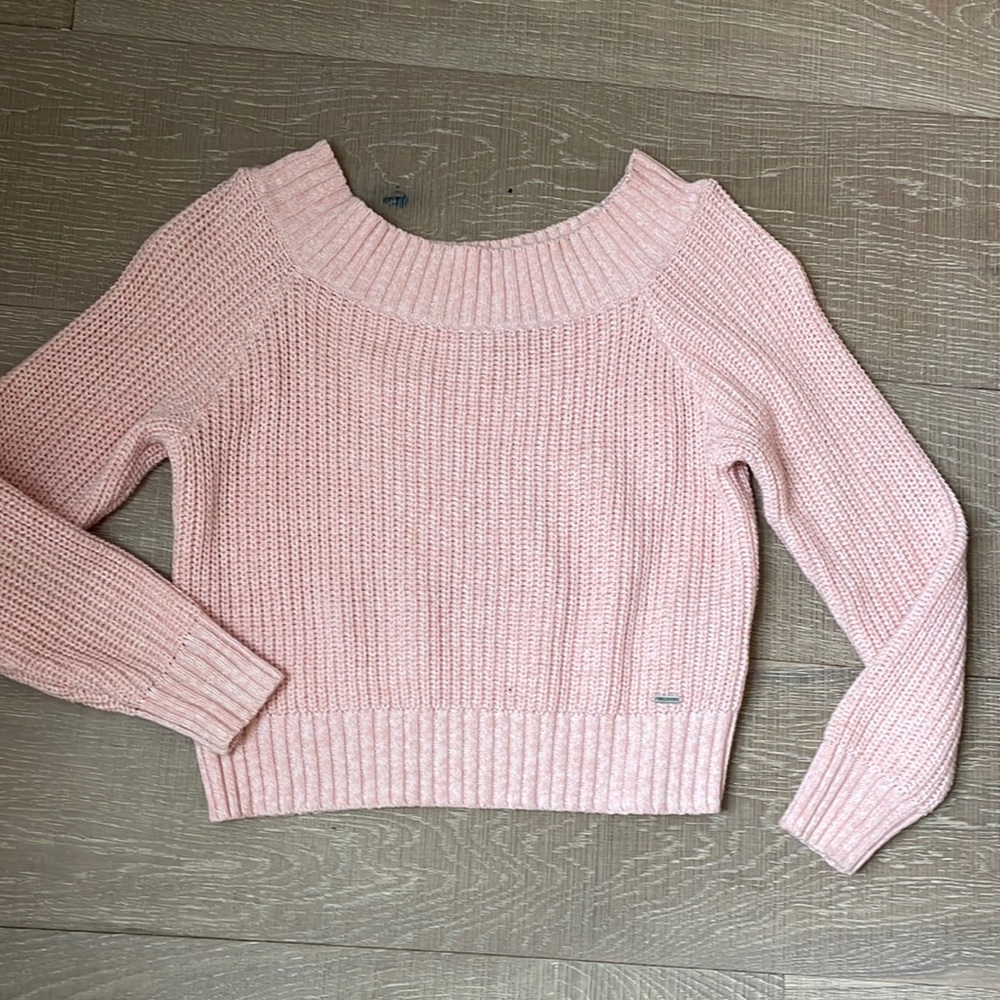 Hollister pink knit sweater